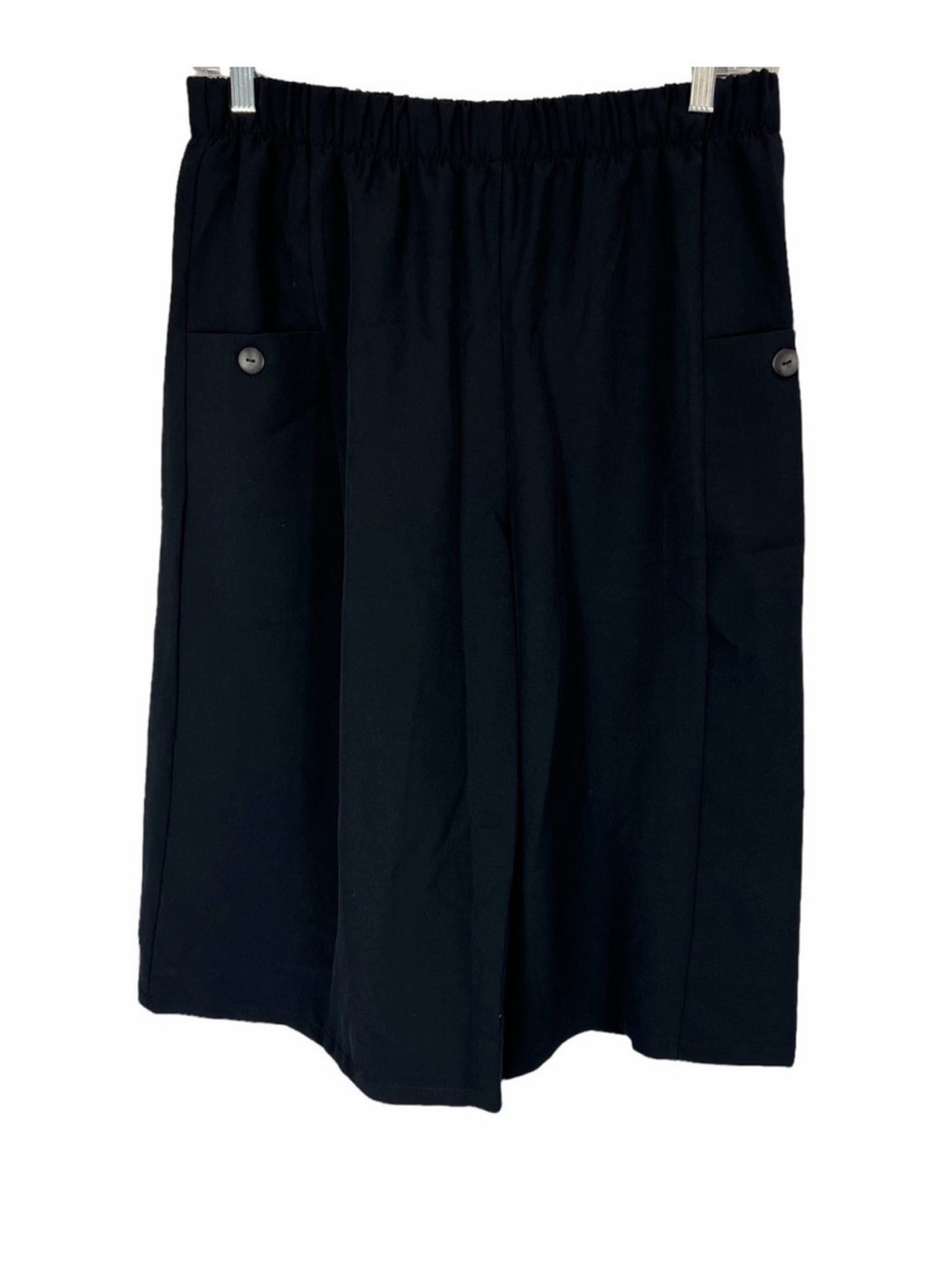 Truth + Style Regular Woven Cropped Wide Leg Pull-On Pants Black -Size M